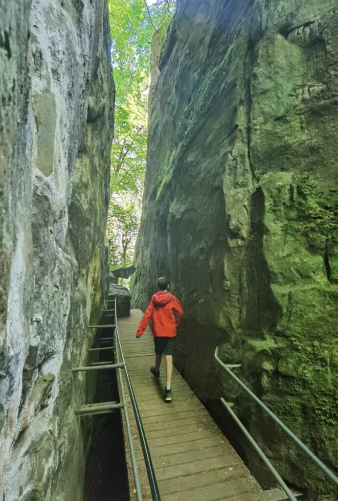 Über Brücken und Stufen führt der Weg durch die Teufelsschlucht in der Eifel